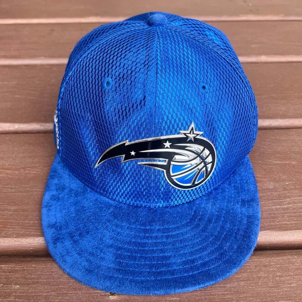New Era Orlando Magic 9FIFTY Snapback Hat NBA Blue Metalic Scale Cap Velvet Brim